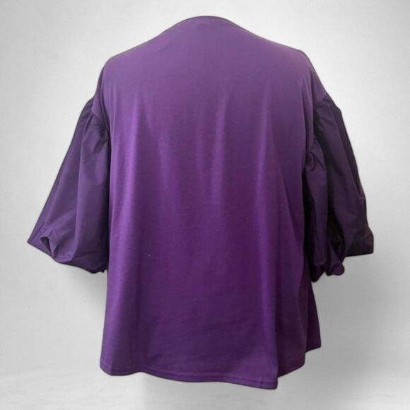 ODDI Purple Bubble Sleeve Top, NWT! Size 2XL - Picture 4 of 9